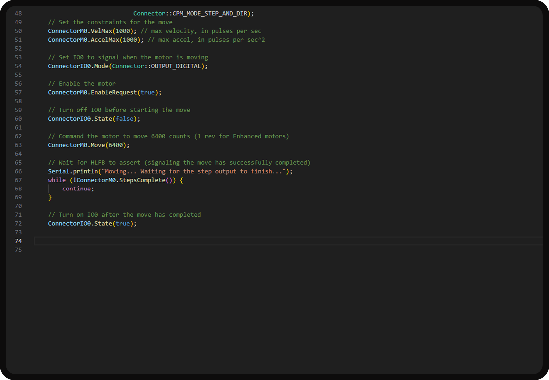 Atmel IDE code example