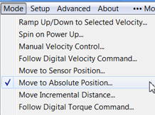 ClearPath MC servo motor operating modes for easy set-up: velocity, positioning and torque