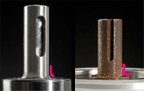 ClearPath motor's shaft diameter smooth transition (left) minimizes stress concentrations and increase side-load strength