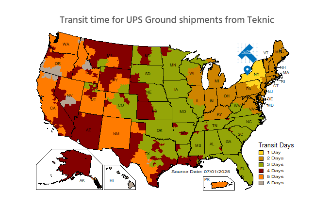 UPS Ground Transit Time Map